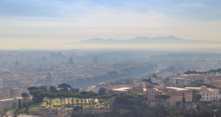 Fototapeta na wymiar Morning fog over Capitol Hill in Rome