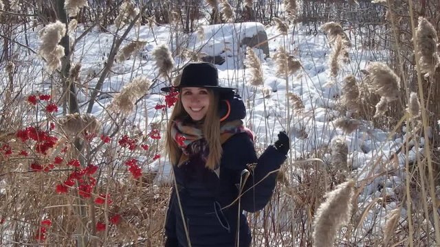 fille en hiver