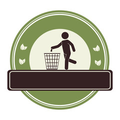 human silhouette recycling icon vector illustration design