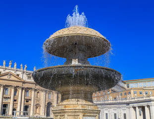 The fountain on the square of St. Peter's in Rome