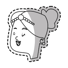 Woman icon. Girl female avatar person people and human theme. Isolated design. Vector illustration