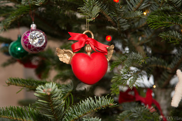 Christmas heart bauble decorationmon the tree
