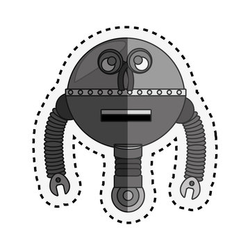 robot character isolated icon vector illustration design
