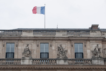 Fototapeta na wymiar Building with french flag