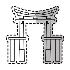 Arch icon. China cultura asia chinese theme. Isolated design. Vector illustration