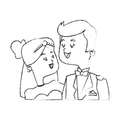 Bride and groom icon. Wedding marriage love and married design. Vector illustration