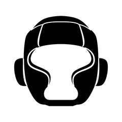 silhouette of boxing helmet icon over white background. vector illustration