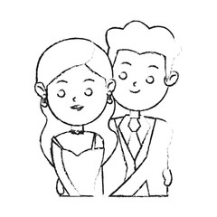 Bride and groom icon. Wedding marriage love and married design. Vector illustration
