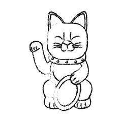 Cat icon. China cultura asia chinese theme. Isolated design. Vector illustration