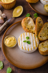 Grilled camembert with dijon mustard