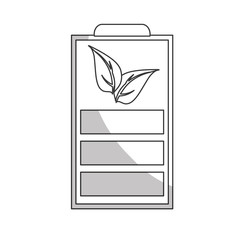 battery with leaves icon over white background. eco friendly design. vector illustration
