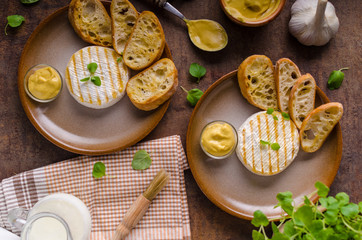 Grilled camembert with dijon mustard