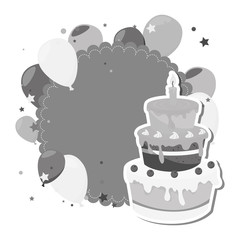 delicious cake birthday card vector illustration design
