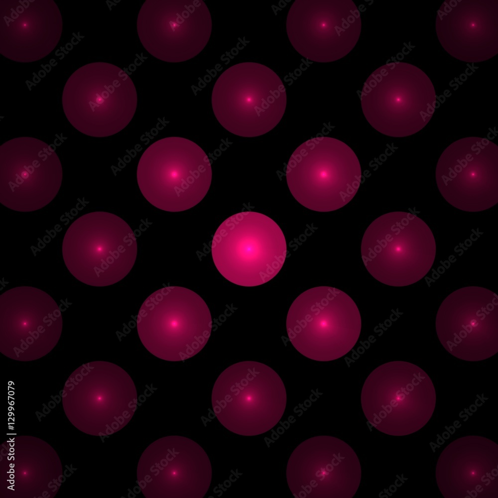 Poster pink circles on a black background, abstract dark fractal computer generated image, background for t