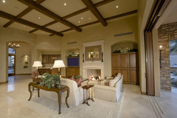 View of a luxury living room in a house