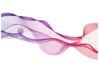 Gradient pink lilac waves on a transparent background