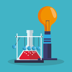 Bulb and flask  icon. laboratory science chemistry and research theme. Colorful design. Vector illustration