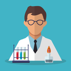 Scientific icon. laboratory science chemistry and research theme. Colorful design. Vector illustration