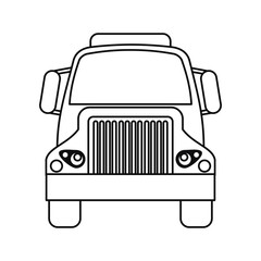front truck transportation commercial vehicle outline vector illustration eps 10