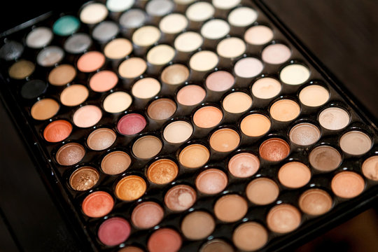 professional palette for the work of makeup artist.