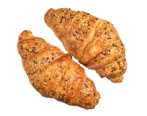 Two croissants with seeds