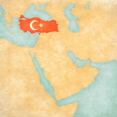 Map of Middle East - Turkey