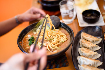 Japanese food served on the table
