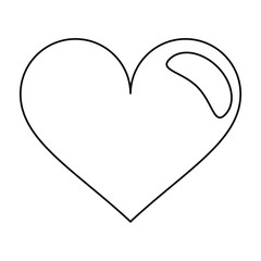 heart love romantic symbol outline vector illustration eps 10