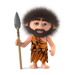 3d Savage caveman with spear - 129971444