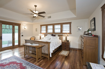 View of a spacious bedroom in a house