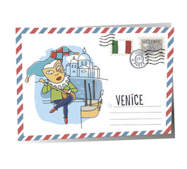Postcard Venice | Vector