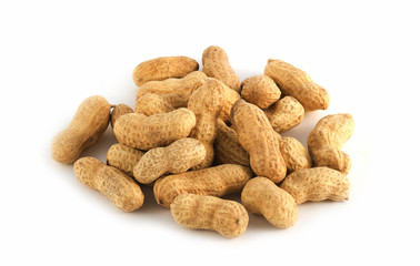 Dried peanuts in closeup