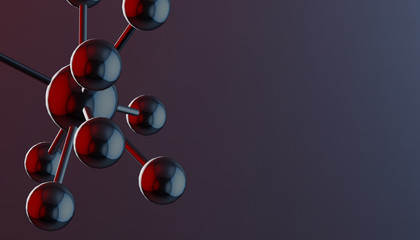 DNA in color background and various material, 3d render illustration