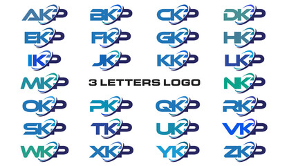 3 letters modern generic swoosh logo AKP, BKP, CKP, DKP, EKP, FKP, GKP, HKP, IKP, JKP, KKP, LKP, MKP, NKP, OKP, PKP, QKP, RKP, SKP, TKP, UKP, VKP, WKP, XKP, YKP, ZKP