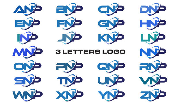 3 letters modern generic swoosh logo ANP, BNP, CNP, DNP, ENP, FNP, GNP, HNP, INP, JNP, KNP, LNP, MNP, NNP, ONP, PNP, QNP, RNP, SNP, TNP, UNP, VNP, WNP, XNP, YNP, ZNP