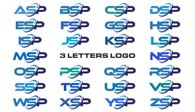 3 letters modern generic swoosh logo ASP, BSP, CSP, DSP, ESP, FSP, GSP, HSP, ISP, JSP, KSP, LSP, MSP, NSP, OSP, PSP, QSP, RSP, SSP, TSP, USP, VSP, WSP, XSP, YSP, ZSP