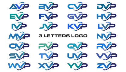 3 letters modern generic swoosh logo AVP, BVP, CVP, DVP, EVP, FVP, GVP, HVP, IVP, JVP, KVP, LVP, MVP, NVP, OVP, PVP, QVP, RVP, SVP, TVP, UVP, VVP, WVP, XVP, YVP, ZVP
