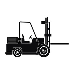 silhouette truck forklift warehouse machine work vector illustration eps 10