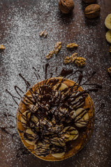 Rustic pancakes with banana