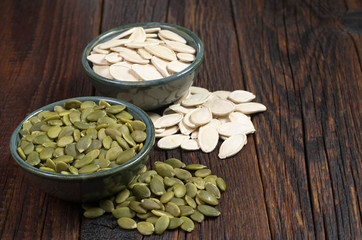 Pumpkin seeds in bowl