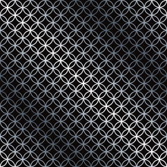 Seamless overlapping circle pattern in vector format. Silver and Black.