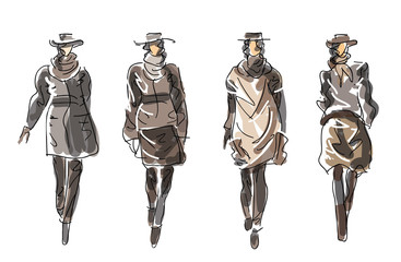      Sketch Fashion Women - clothes for cold days