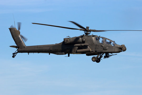 Attack helicopter in flight
