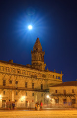 Nightview of the Santiago cathedral, Spain