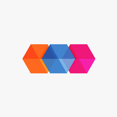 Blank geometric abstract business templates, hexagon layouts