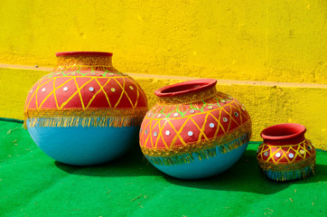 Hand-decorated Indian Vases