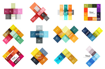 Fototapeta premium Vector color stripes infographics templates