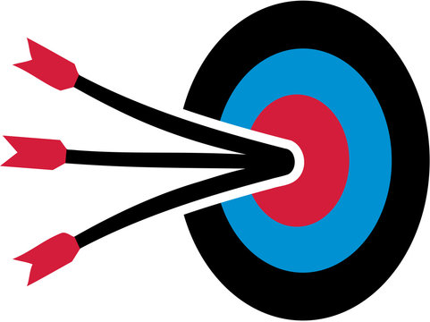 Target with arrows in middle