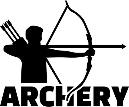 Archery Silhouette with name of sport