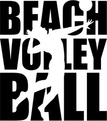 Beachvolleyball with silhouette